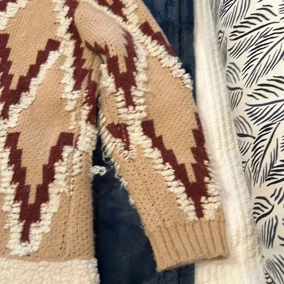 Sweeney Sherpa TrimVici Collection Jacket Sweater with Buttons women size small - Picture 10 of 11